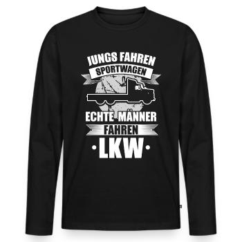 Jungs fahren Sportwagen Männer LKW Fahrer - Männer Premium Bio Langarmshirt - Schwarz - Vorne - Nico (187cm)