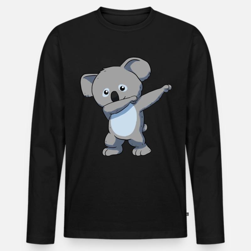 Koala Koalabär - Männer Premium Bio Langarmshirt - Schwarz