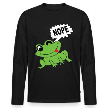Frosch Froschkönig Frösche Quark Tier Froschkopf - Männer Premium Bio Langarmshirt - Schwarz - Vorne - Nico (187cm)