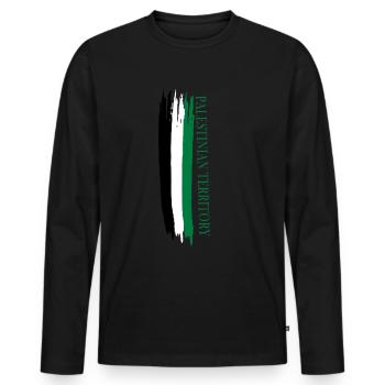 Palestinian territory sketched national colors - Men's Premium Organic Long Sleeve Shirt - black - Front - Nico (187cm)