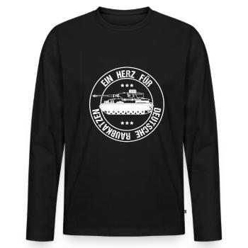 Panzerfahrer Deutsche Raubkatzen Militär Panzer - Männer Premium Bio Langarmshirt - Schwarz - Vorne - Nico (187cm)