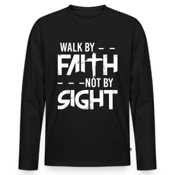 Foi foi chrétien christianisme église - T-shirt manches longues Premium bio Homme - noir - Devant - Nico (187cm)