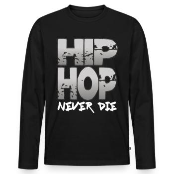 Hip Hop - T-shirt manches longues Premium bio Homme - noir - Devant - Nico (187cm)