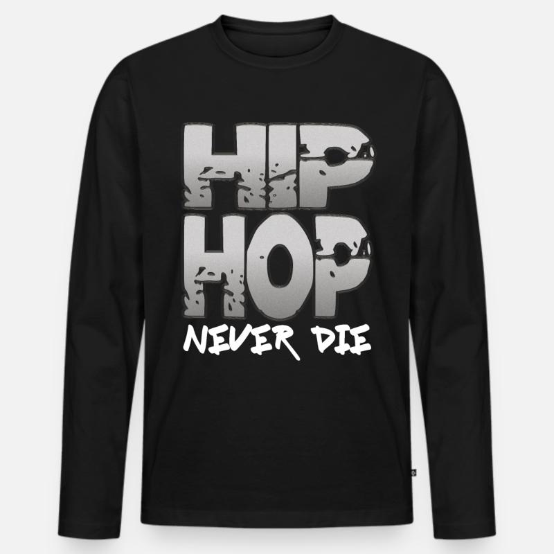 Hip Hop - Männer Premium Bio Langarmshirt - Schwarz