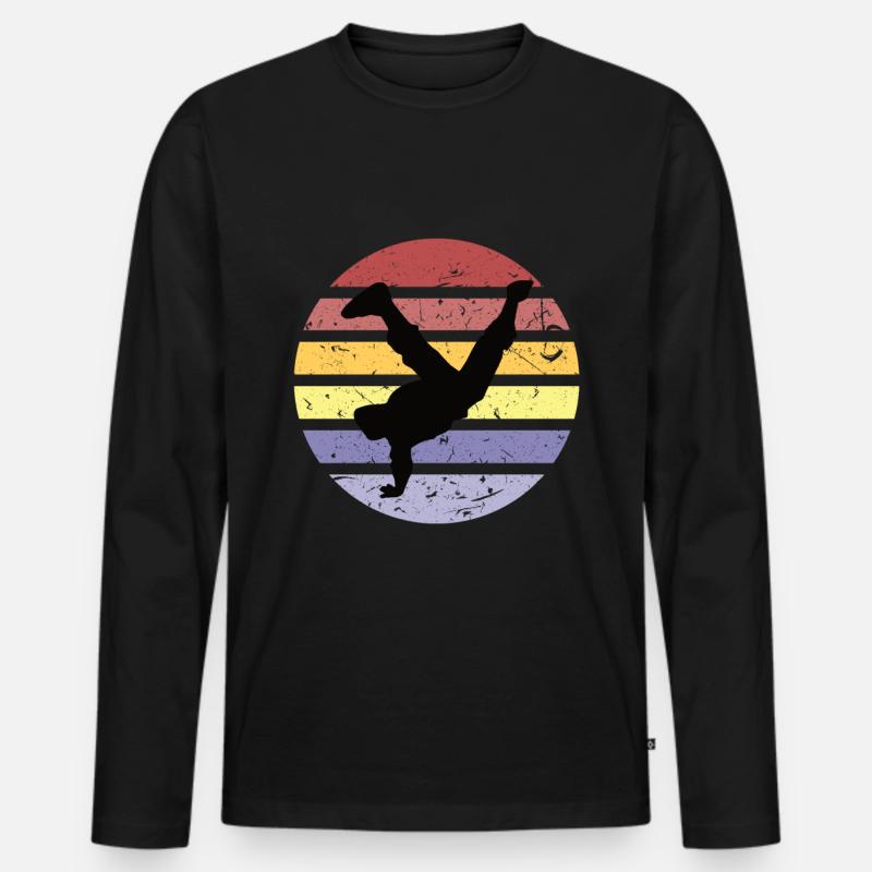 Breakdancer - Männer Premium Bio Langarmshirt - Schwarz
