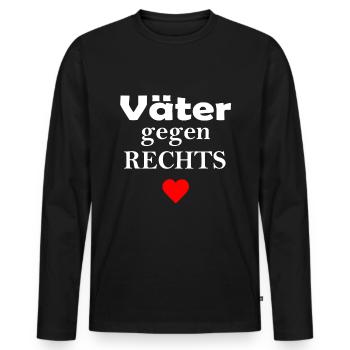 Väter gegen Rechts Anti Rassismus FCK AFD Nazis f - Männer Premium Bio Langarmshirt - Schwarz - Vorne - Nico (187cm)