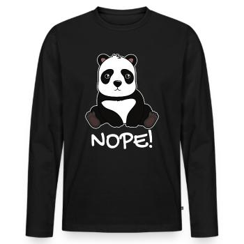 nope! panda lazy cute animal gift - Men's Premium Organic Long Sleeve Shirt - black - Front - Nico (187cm)
