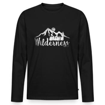 Wilderness wilderness nature scout summer camp - Men's Premium Organic Long Sleeve Shirt - black - Front - Nico (187cm)