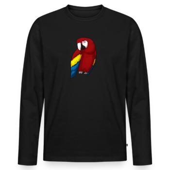 Perroquet perroquet - T-shirt manches longues Premium bio Homme - noir - Devant - Nico (187cm)