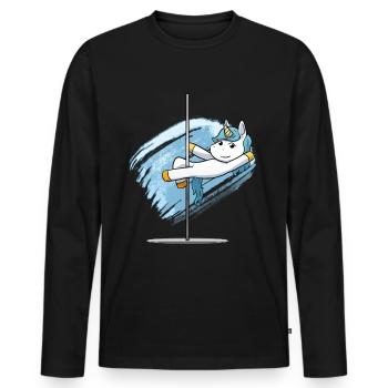 Unicorn pole dancing pole dancing danseur - T-shirt manches longues Premium bio Homme - noir - Devant - Nico (187cm)
