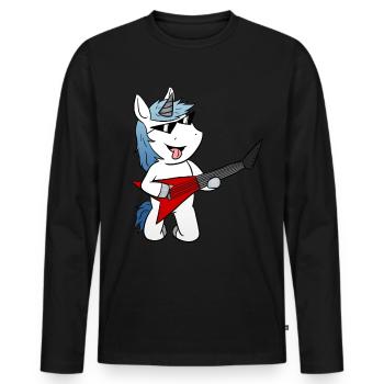 Unicorn electric guitar electric guitar - Men's Premium Organic Long Sleeve Shirt - black - Front - Nico (187cm)