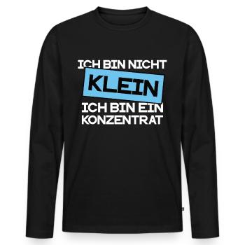 Ich bin nicht Klein - Männer Premium Bio Langarmshirt - Schwarz - Vorne - Nico (187cm)