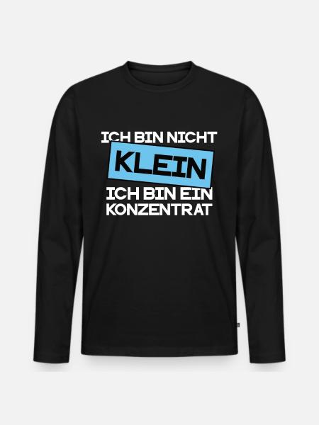 Ich bin nicht Klein - Männer Premium Bio Langarmshirt - Schwarz