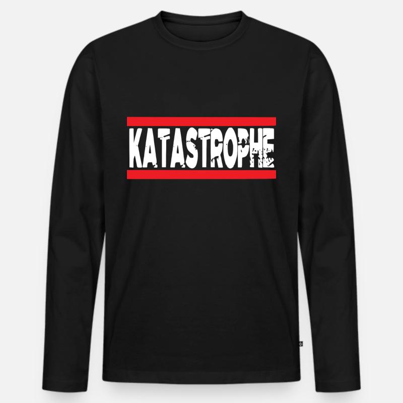 Katastrophe - Männer Premium Bio Langarmshirt - Schwarz