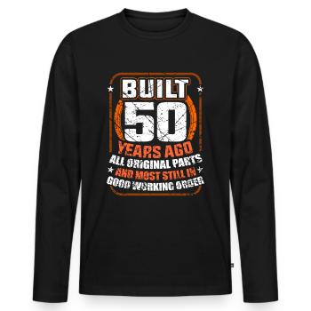 50th birthday 50 years old fifty fiftieth - Men's Premium Organic Long Sleeve Shirt - black - Front - Nico (187cm)