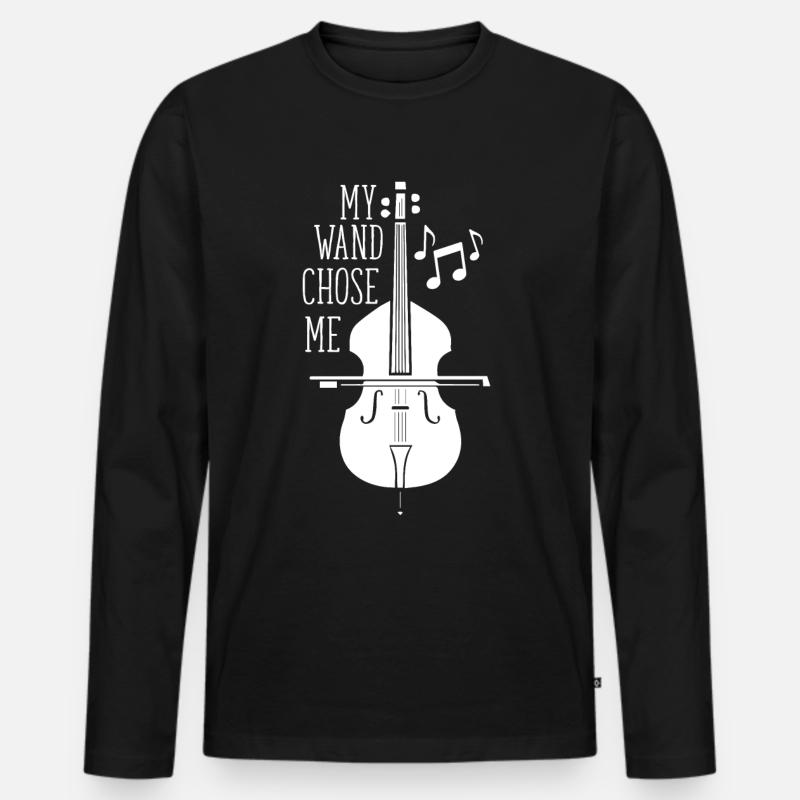 Kontrabass - Männer Premium Bio Langarmshirt - Schwarz