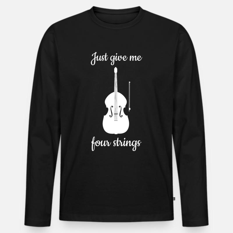 Kontrabass - Männer Premium Bio Langarmshirt - Schwarz