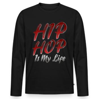 Hip Hop - Männer Premium Bio Langarmshirt - Schwarz - Vorne - Nico (187cm)