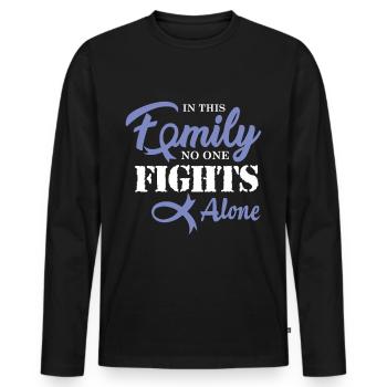 Ösophagus-Krebs Chemo Geschenk - Männer Premium Bio Langarmshirt - Schwarz - Vorne - Nico (187cm)