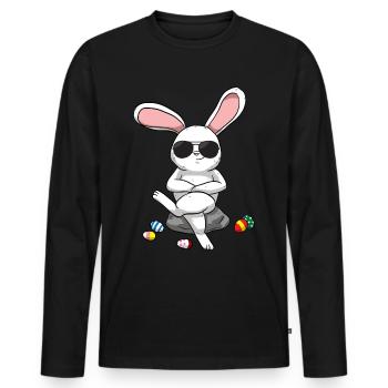 Easter Bunny Easter Bunny Cool Easter eggs - Men's Premium Organic Long Sleeve Shirt - black - Front - Nico (187cm)