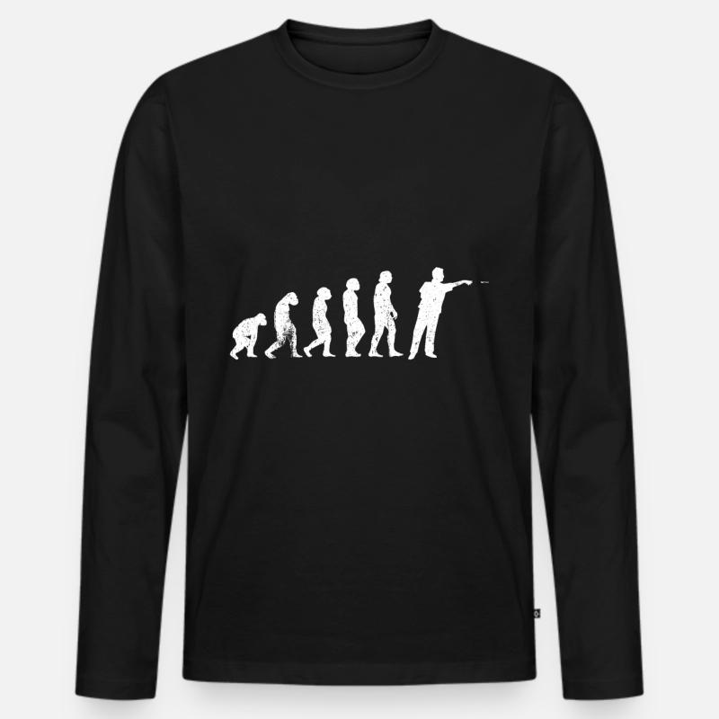 Dart Evolution - Männer Premium Bio Langarmshirt - Schwarz