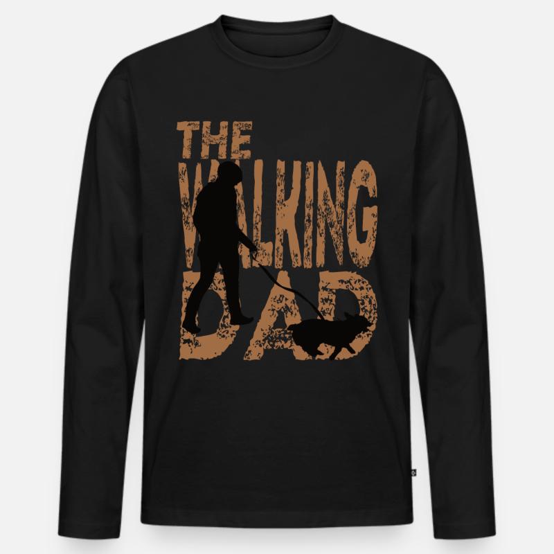 Hundepapa - Männer Premium Bio Langarmshirt - Schwarz