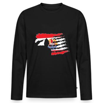 French Polynesia soldier salutes patriot - Men's Premium Organic Long Sleeve Shirt - black - Front - Nico (187cm)