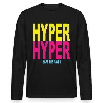 90er Neunziger Party Neunziger Techno 90 Jahre - Männer Premium Bio Langarmshirt - Schwarz - Vorne - Nico (187cm)