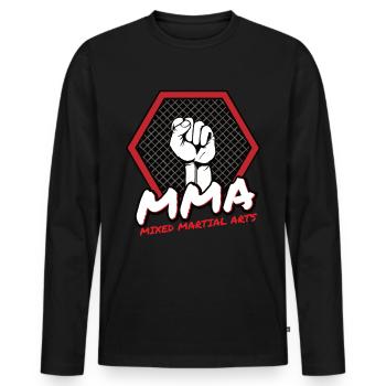 MMA - T-shirt manches longues Premium bio Homme - noir - Devant - Nico (187cm)