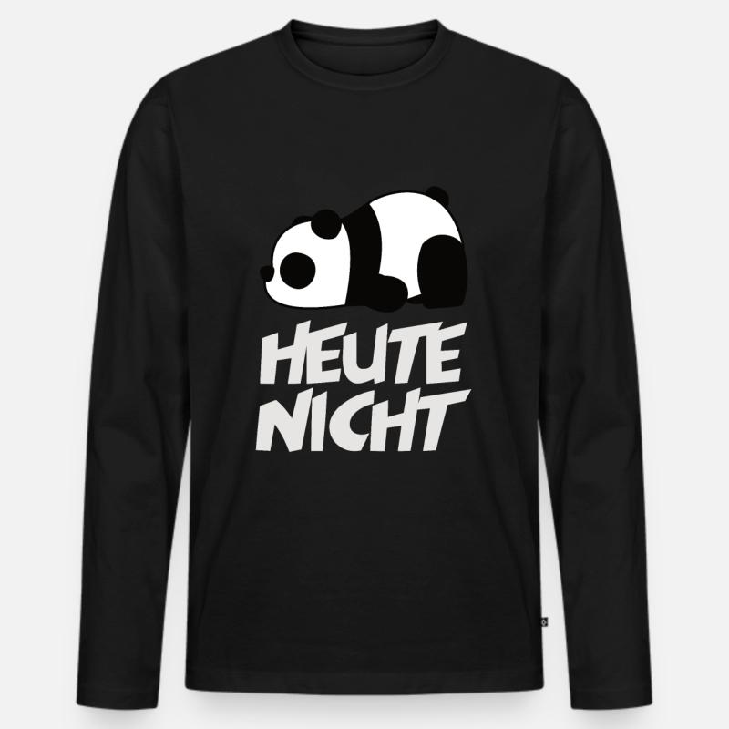 Heute Nicht Panda - Männer Premium Bio Langarmshirt - Schwarz