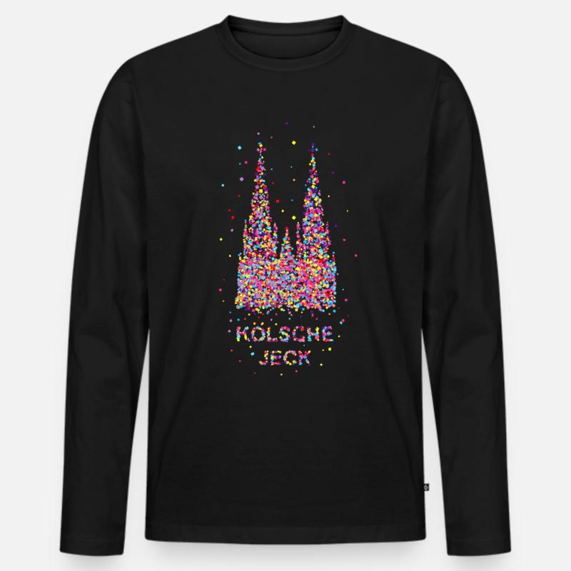 KÖLSCHE JECK - Männer Premium Bio Langarmshirt - Schwarz