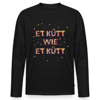 Et kütt wie et küt, Fasching - Männer Premium Bio Langarmshirt - Schwarz - Vorne - Nico (187cm)