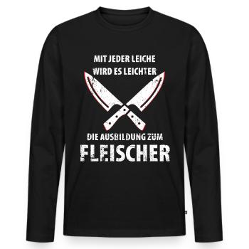 Boucher boucher boucher - T-shirt manches longues Premium bio Homme - noir - Devant - Nico (187cm)