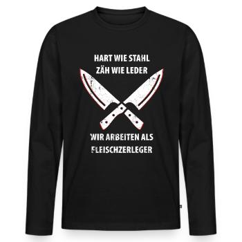 Boucher boucher boucher - T-shirt manches longues Premium bio Homme - noir - Devant - Nico (187cm)