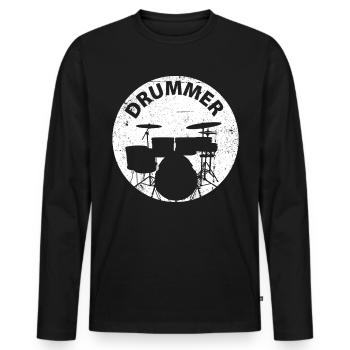 Drummer Drum Drum Drums - Men's Premium Organic Long Sleeve Shirt - black - Front - Nico (187cm)
