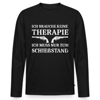 Tireur d’élite Sport Tir Club - T-shirt manches longues Premium bio Homme - noir - Devant - Nico (187cm)
