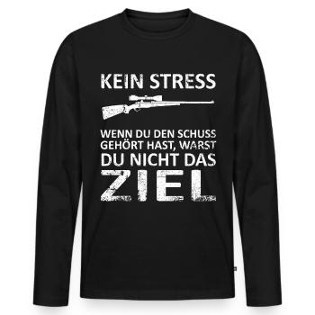 Tireur d’élite Sport Tir Club - T-shirt manches longues Premium bio Homme - noir - Devant - Nico (187cm)