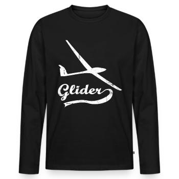 Glider pilot - Men's Premium Organic Long Sleeve Shirt - black - Front - Nico (187cm)