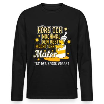 Den Rest macht der Maler | Anstreicher Spruch Job - Männer Premium Bio Langarmshirt - Schwarz - Vorne - Nico (187cm)