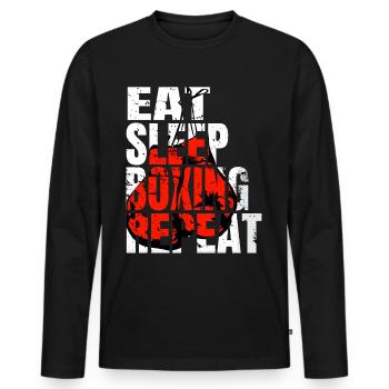 Boxe Boxe Combat Boxe Sparring Boxer Sport - T-shirt manches longues Premium bio Homme - noir - Devant - Nico (187cm)