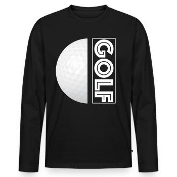 Golf golf ball - Men's Premium Organic Long Sleeve Shirt - black - Front - Nico (187cm)