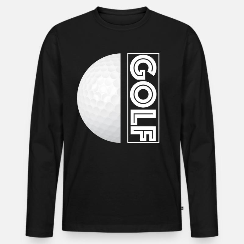 Golf Golfball - Männer Premium Bio Langarmshirt - Schwarz
