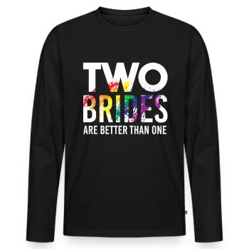 Mariage lesbien Mariage lesbien Mariage lesbien - T-shirt manches longues Premium bio Homme - noir - Devant - Nico (187cm)