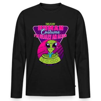 Karneval Alien - T-shirt manches longues Premium bio Homme - noir - Devant - Nico (187cm)