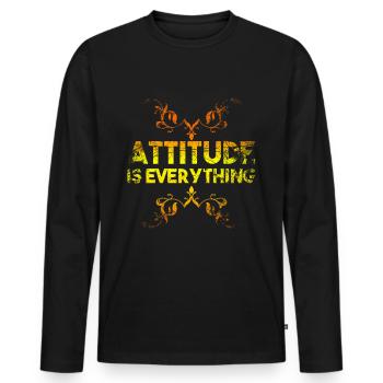 Attitude is everything - Men's Premium Organic Long Sleeve Shirt - black - Front - Nico (187cm)