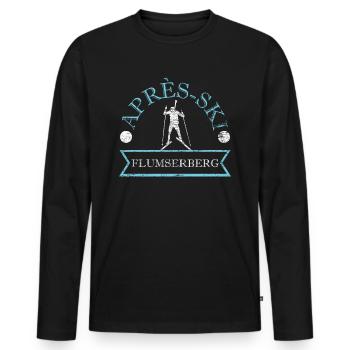 Apres Ski Flumserberg Ski Vacation Switzerland Ski Area - Men's Premium Organic Long Sleeve Shirt - black - Front - Nico (187cm)