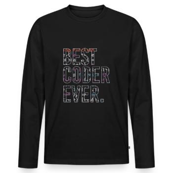 Bester Programmierer Coden Coder - Männer Premium Bio Langarmshirt - Schwarz - Vorne - Nico (187cm)