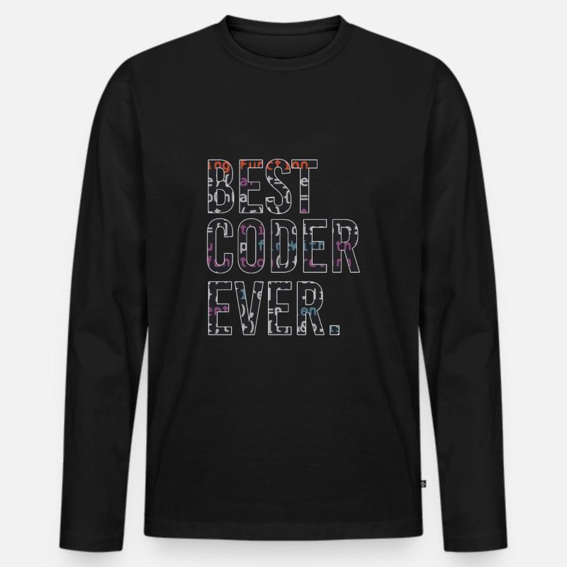 Best programmer code coder - Men's Premium Organic Long Sleeve Shirt - black