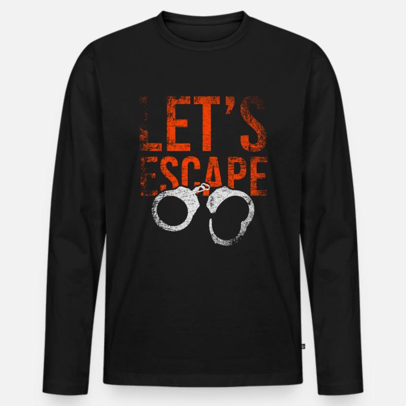 Lets Escape Prison - Männer Premium Bio Langarmshirt - Schwarz