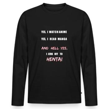 Hentai Anime Manga Otaku Japan - Men's Premium Organic Long Sleeve Shirt - black - Front - Nico (187cm)